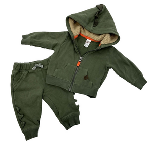 Carter's Green Dinosaur Hoodie and Sweatpants Set 6 Months